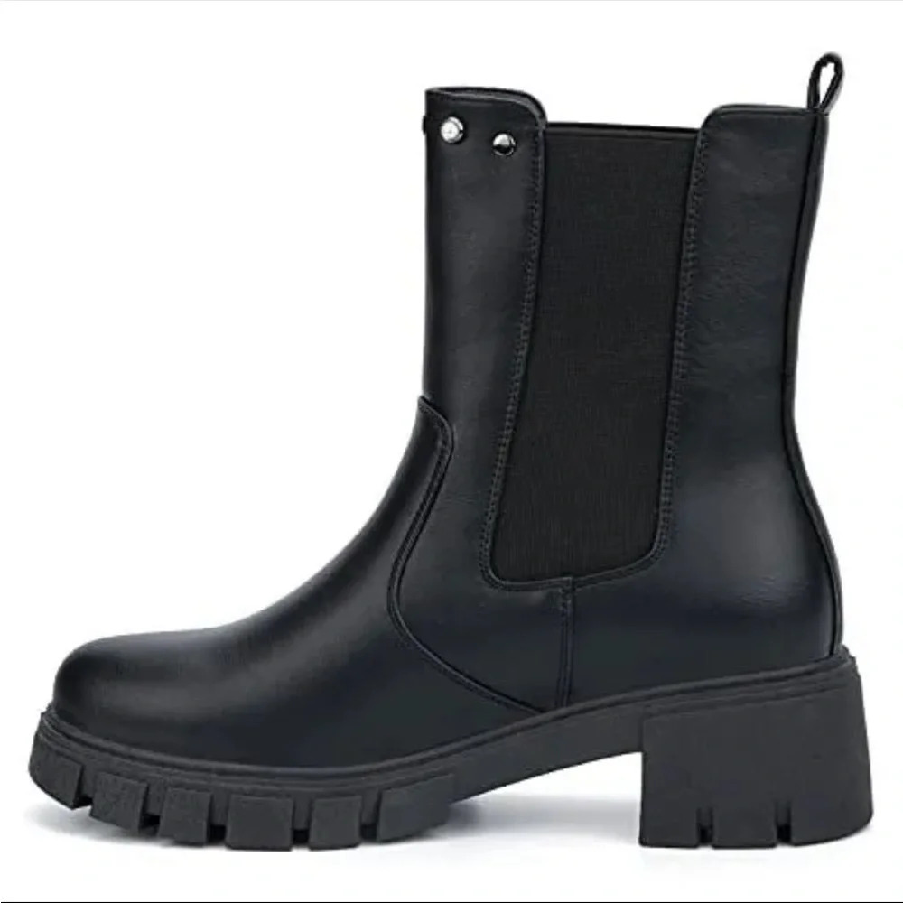 Olivia Miller Womens Samantha Studded Ankle Boots Black Size 7 - Picture 3 of 6